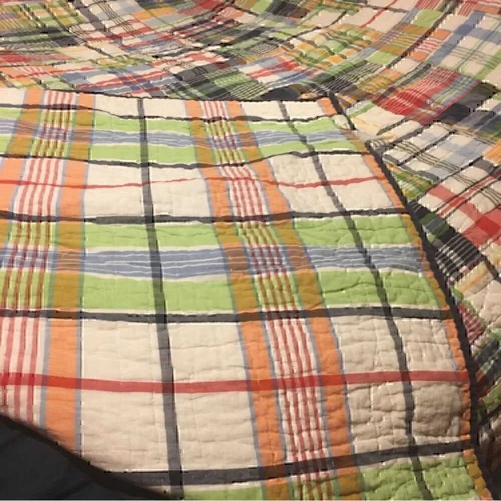 Pottery Barn Kids Full size plaid Madras reversible comforter